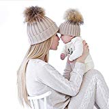 oenbopo 2PCS Parent-Child Hat Warmer Mother & Baby Daughter/Son Winter Warm Knit Hat Family Crochet Beanie Ski Cap