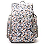 ECOSUSI Diaper Backpack Fully-opened Baby Diaper Bag with Changing Pad, Orange (Upgraded)